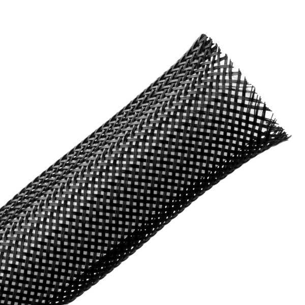 HellermannTyton 170-03028 Braided Sleeving, Expandable, .75 Dia, PA66  Monofilament, Black, 75 ft/reel