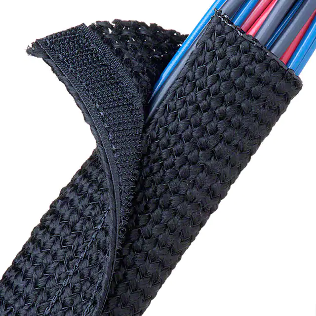 1 3/8” Black Techflex Grip Wrap Expandable Braided Sleeving with Hook and  Loop Closure 25ft