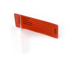 HellermannTyton CTA0753X2 Self-Laminating Tag, Adhesive, Generic Write-On, Blank Lines, 3.0" x .75", Orange, 25/pkg