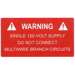 HellermannTyton 596-00325 Solar Label, WARNING 120 VOLT SUPPLY, 3.75" x 2.0", VL, Red, 50/pkg