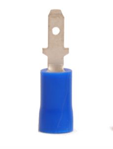 16-14 AWG Blue Vinyl Insulated Butted Seam Disconnect Terminals 100/bag