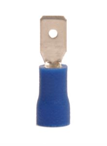 16-14 AWG Blue Vinyl Insulated Butted Seam Disconnect Terminals, 100/bag