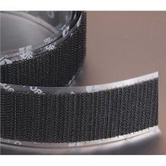 VELCRO BRAND Reclosable Fastener: Acrylic Adhesive, 75 ft, 1 1/2 in Wd, Black, Hook