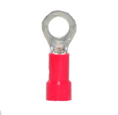 22-18 AWG Red Vinyl Insulated Butted Seam #10 Ring Terminals 100/bag