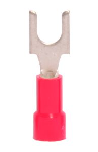 22-18 AWG Red Vinyl Insulated Block Spade Terminals, 100/bag