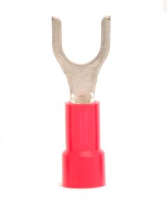 22-18 AWG Red Vinyl Insulated Butted Seam Spade Terminals 100/bag