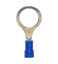 16-14 AWG Blue Vinyl Insulated Butted Seam 1/2 Ring Terminals 100/bag