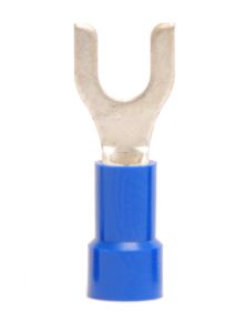 16-14 AWG Blue Vinyl Insulated Butted Seam Spade Terminals, 100/bag