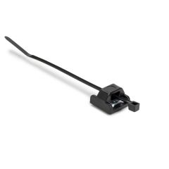 Magnetic Cable Tie Mount W/ T18R Tie, Unassembled Set, 0.6 x 0.6", Magnet/POM/ST, 5lb Pull, Bk, 100/Box