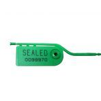 8" 15lb Green All Seal Adjustable Easily Removed Plastic Security Seal 100/Bag