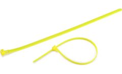 12" 50lb Flo Yellow Releasable Cable Tie 25/bag