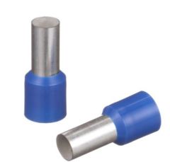 Panduit Polypropylene insulated single wire ferrules, Blue DIN end sleeve, AWG #6, .91 pin length  100/bag