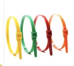 14" 50lb Green Low Profile/In-Line Cable Ties 100/bag