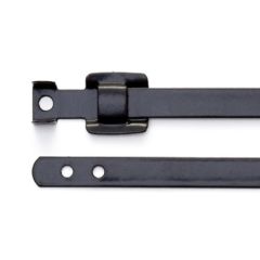 6" 300lb Releasable Black Polyester Coated 316 Stainless Steel Cable Ties 100/bag Part #SSPC6R-HD-C