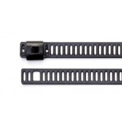 7" 150lb Black Polyester Coated 316 Stainless Steel Ladder Cable Ties 100/bag Part #SSPC7-LD-Ladder-C