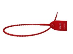 18" 40lb Red Tug Tight Adjustable Plastic Security Seal 100/Bag