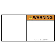 HellermannTyton 596-00386 Pre-Printed Header Label, WARNING, Blank Symbol Panel, 1.35" x 2.75", PET, Orange, 250/roll