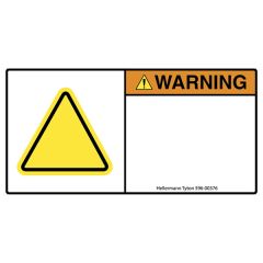 HellermannTyton 596-00378 Pre-Printed Header Label, WARNING, Blank Yellow Triangle, 1.35" x 2.75", PET, Orange, 250/roll